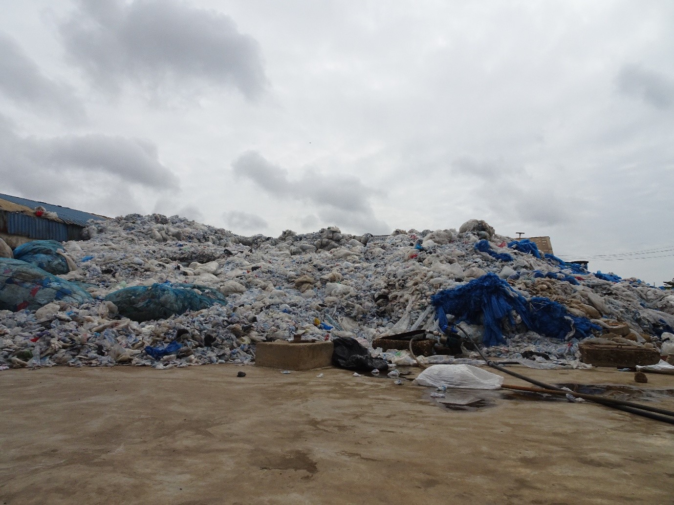 Piled Plastic Waste in Accra, Ghana.