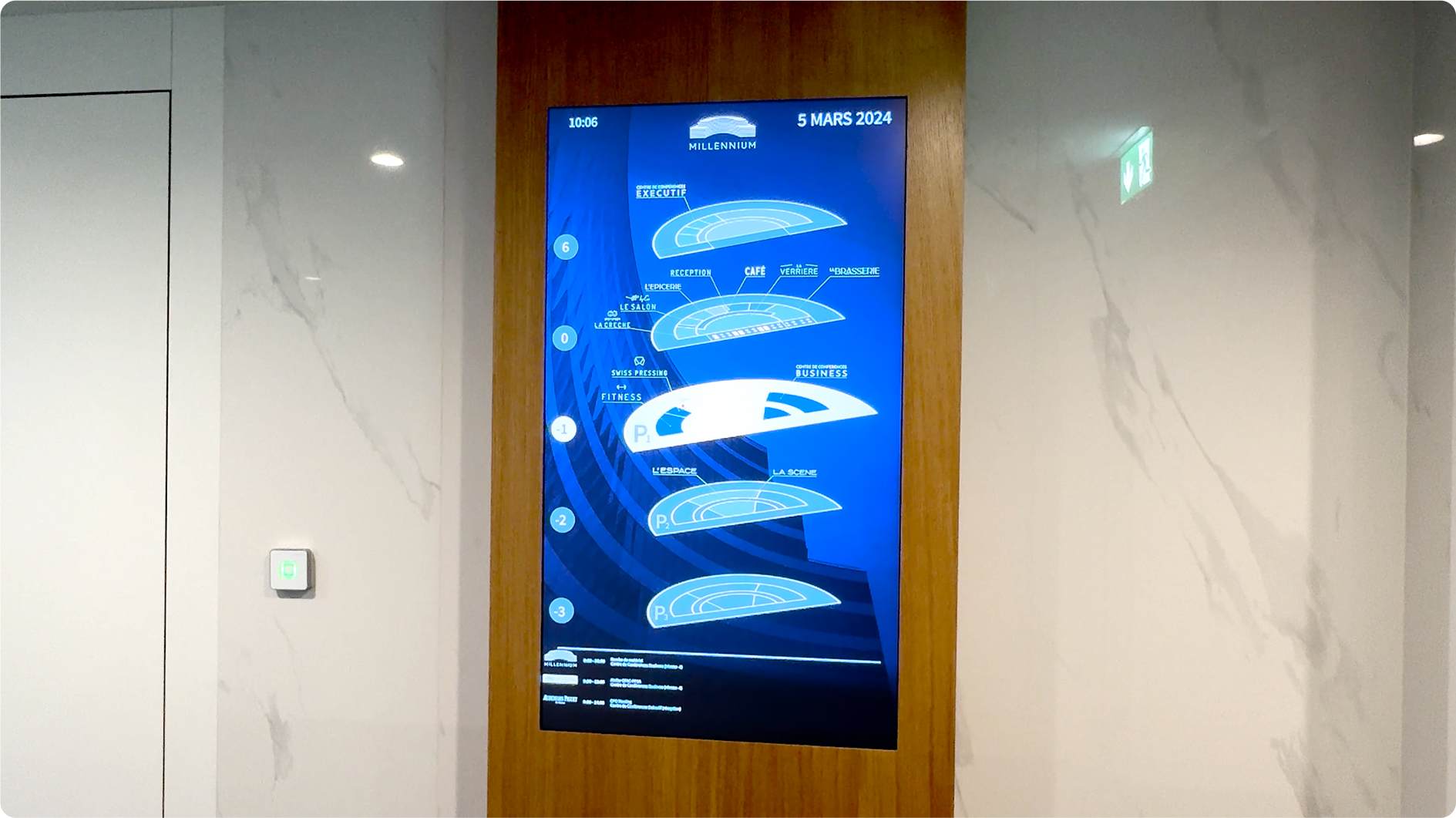 digital signage display with a floor plan