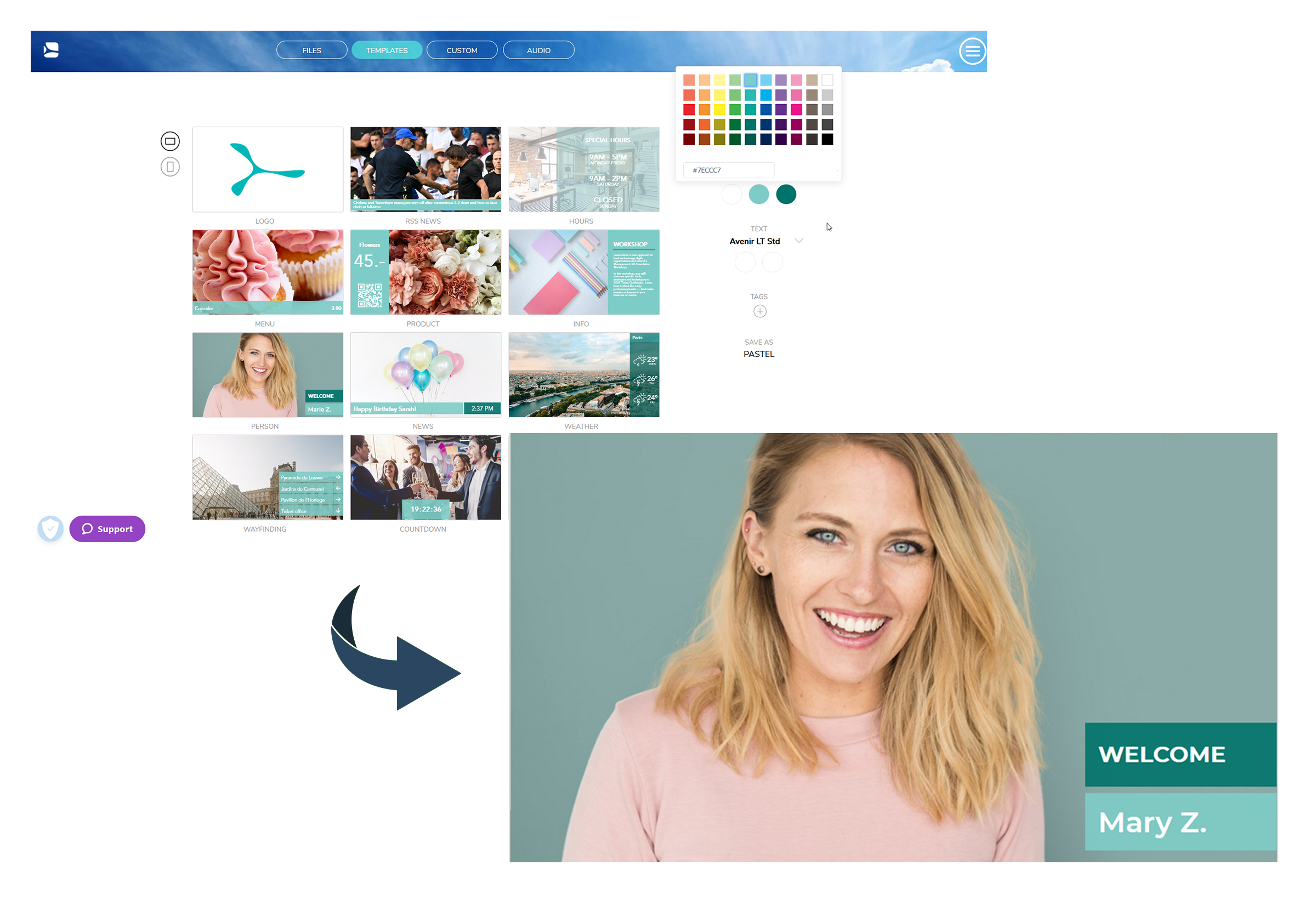 spinetix arya interface - presentation