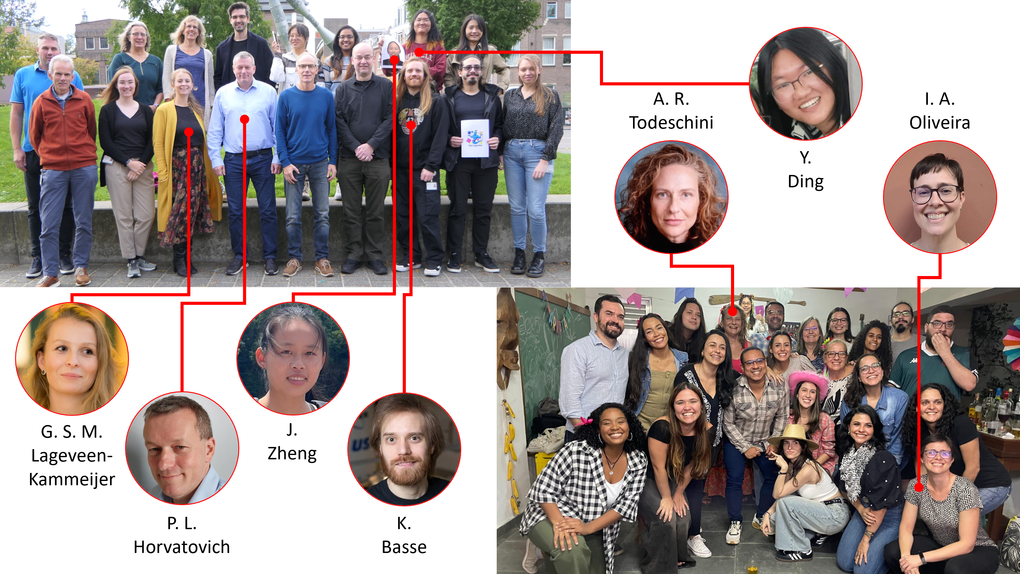 The groups involved: Analytical Biochemistry, University of Groningen, on the top-left side; Laboratory of Structural and Functional Glycobiology (LaGEF), Federal University of Rio de Janeiro, bottom-right.