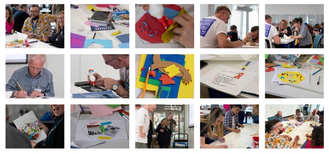 Collection of photographs of the Puzzle Pieces workshop.