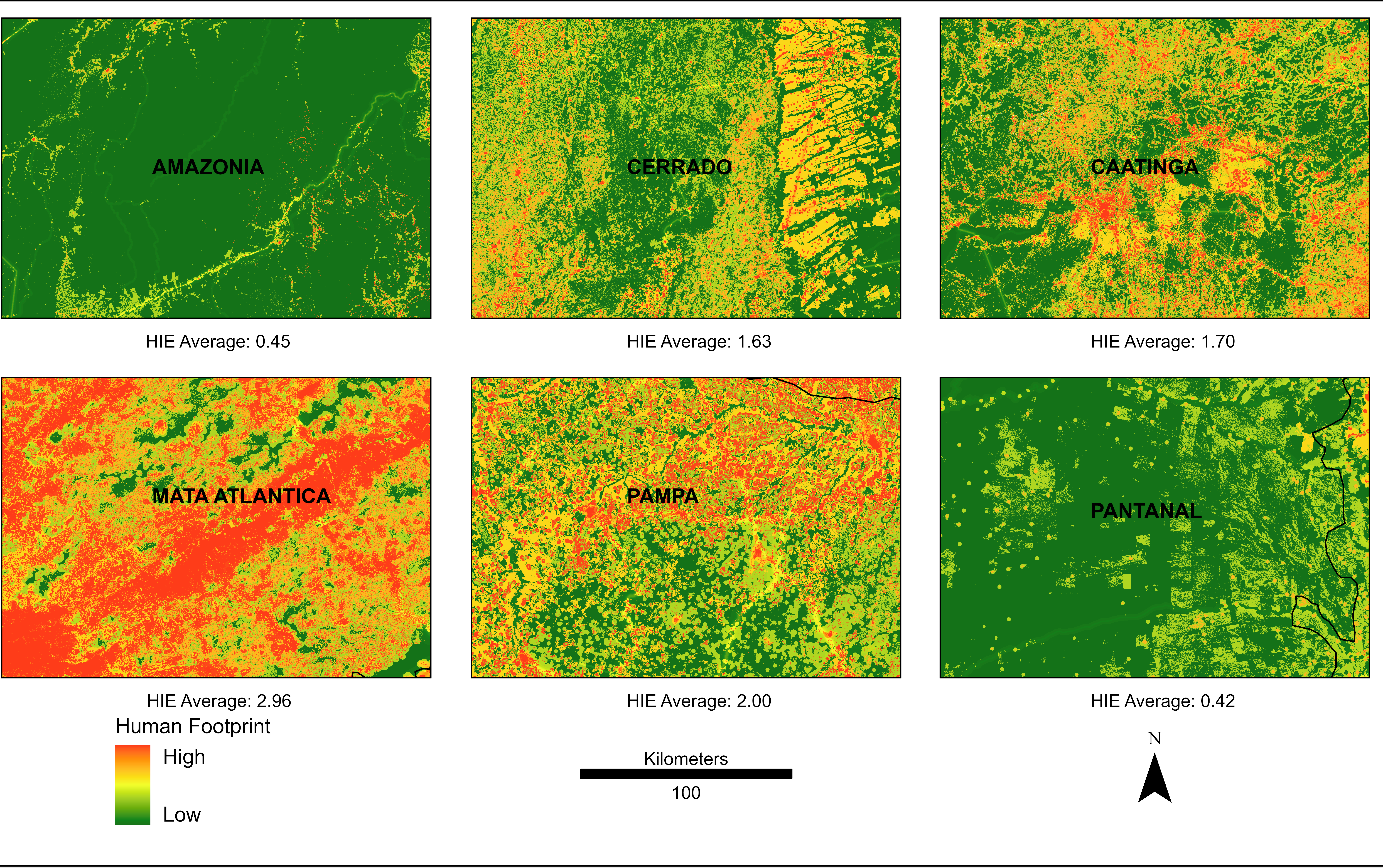 Impact Score Sample in Different Biomes