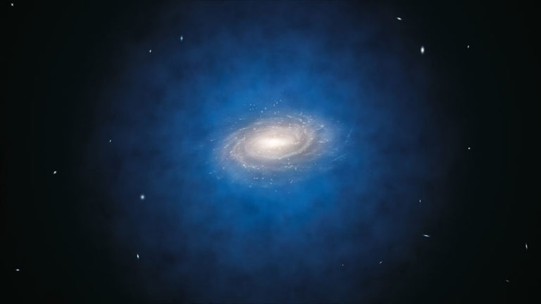 Artist’s impression of the expected dark matter distribution around the Milky Way