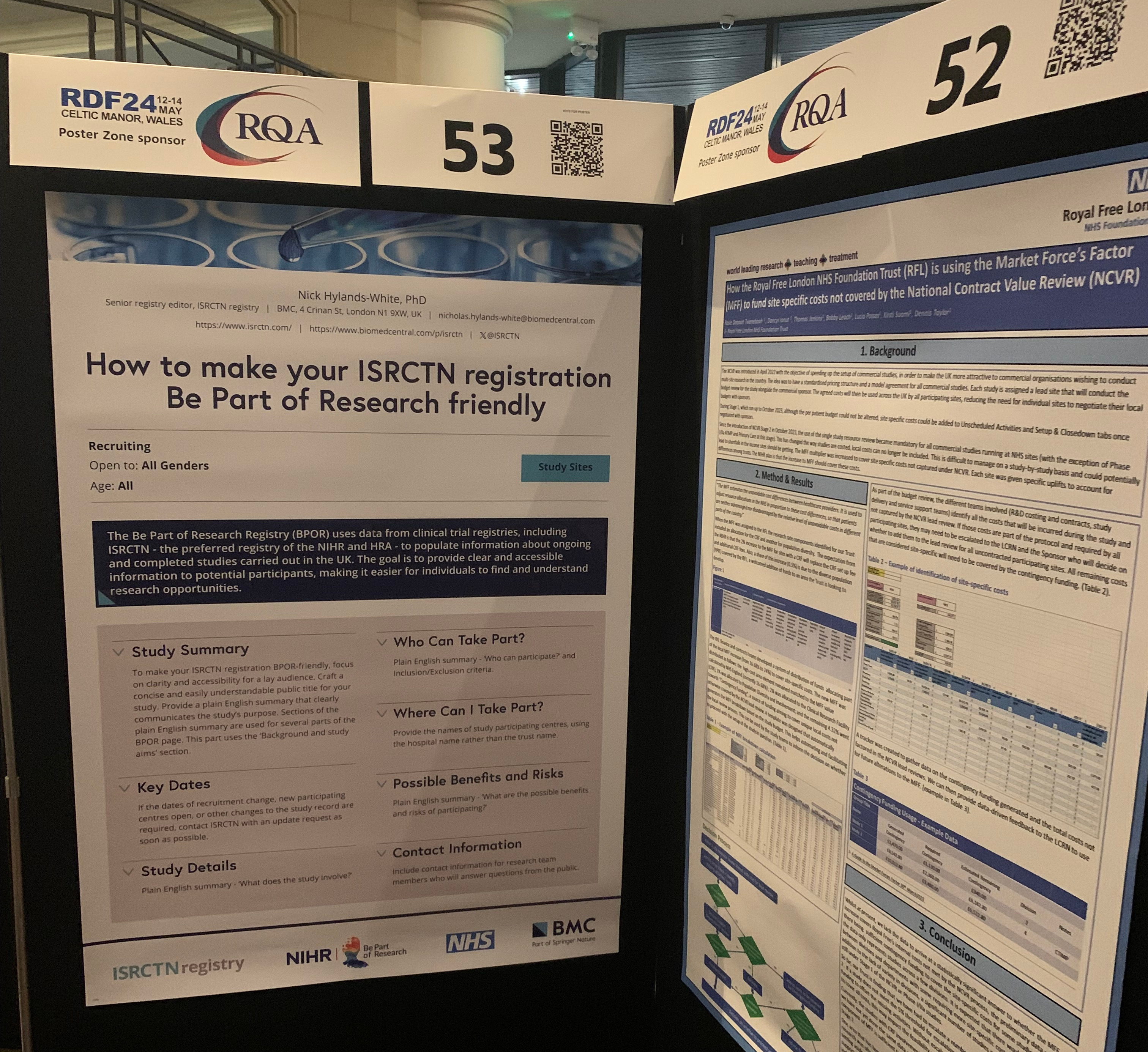 two posters on display at a conference