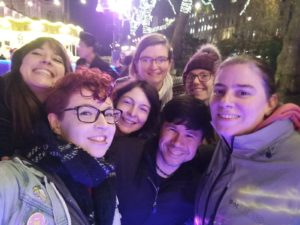 Some of the team on an ice skating trip last winter