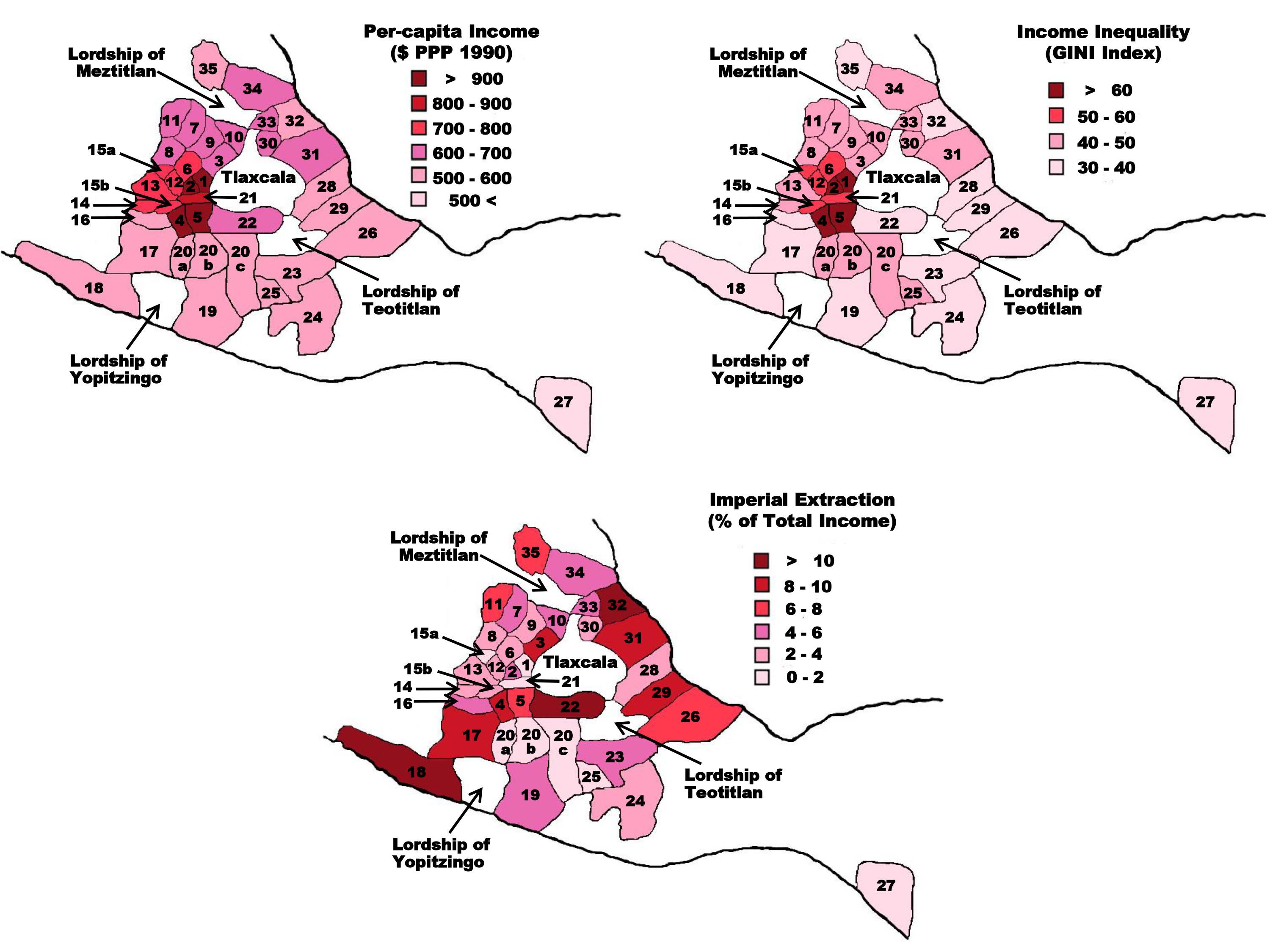 Per capita income and inequality in the Aztec Empire