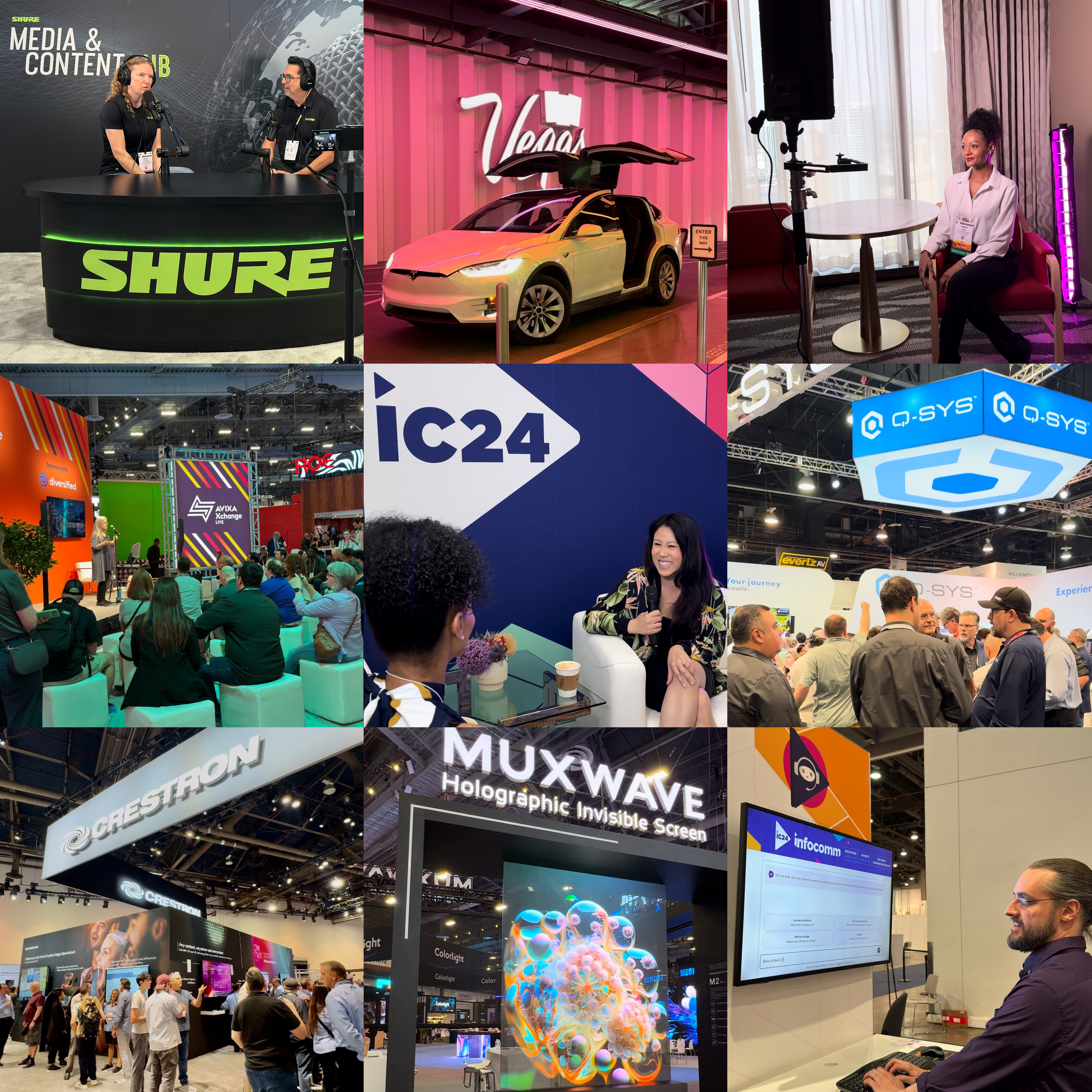 A collage of images from InfoComm 2024