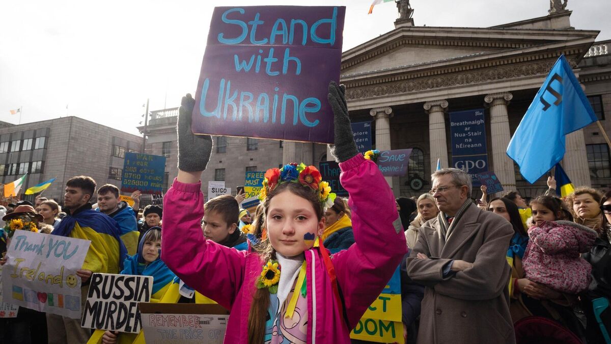 Girl in Ukrainian rally in Ireland Girl in Ukrainian rally in Ireland