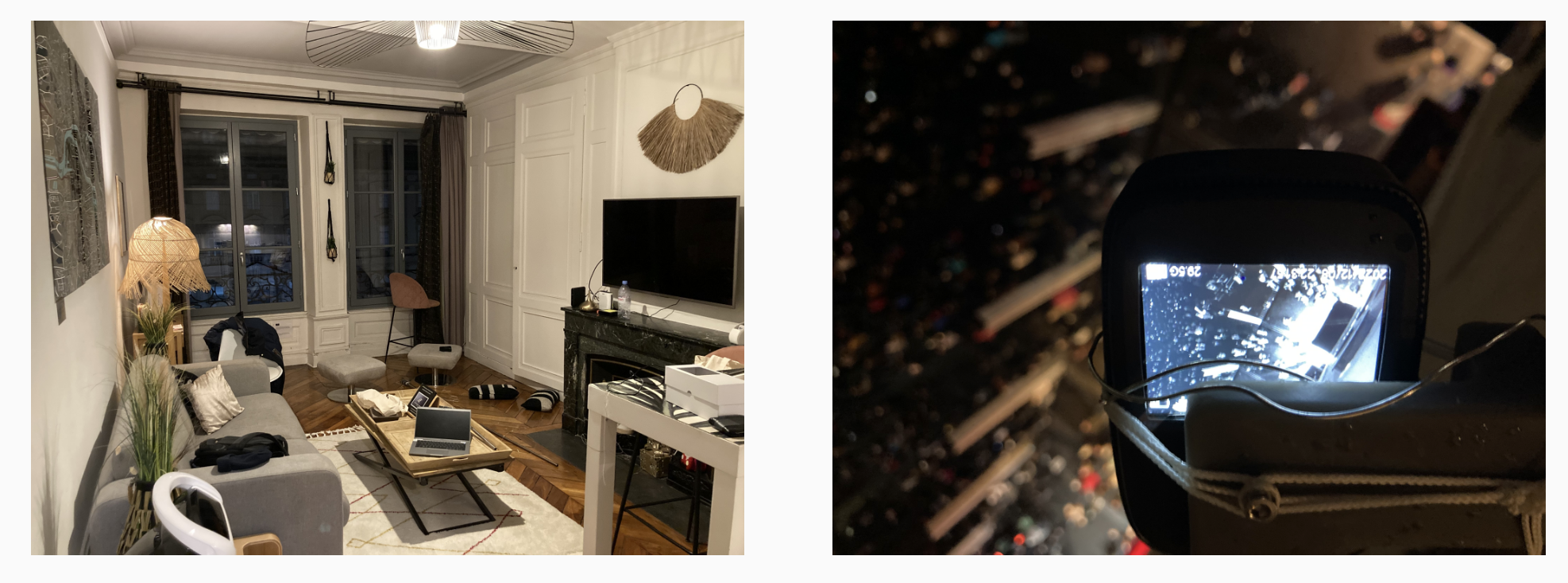 Room in the AirBnB and View of the filmed scene