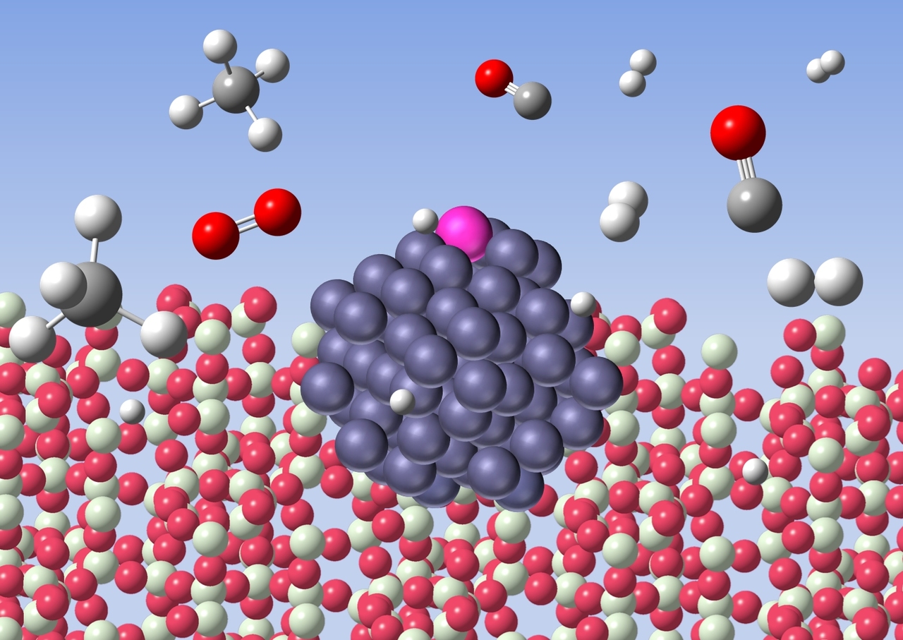 Metal atom on metal for methane oxidation