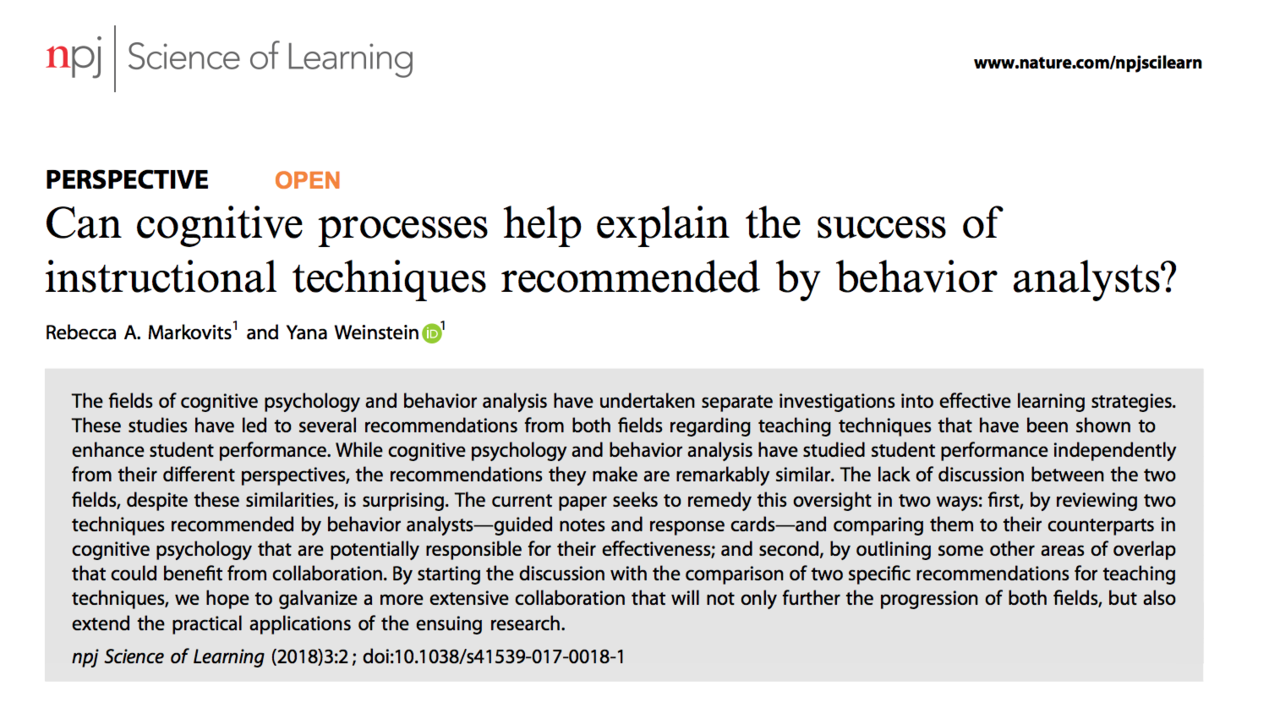 Two Fields Come to Similar Conclusions About Effective Learning Strategies