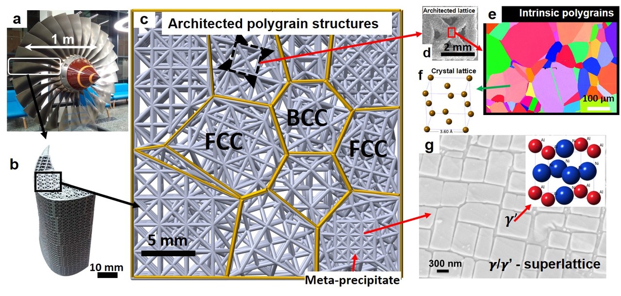 The fusion between metallurgy, architected materials and 3D printing
