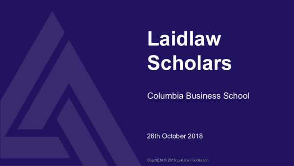 CBS Laidlaw Scholars Breakfast 2018