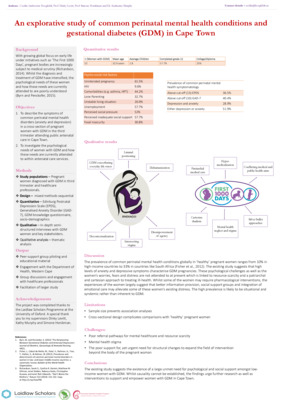 Cecilia Hoegfeldt: An explorative study of common perinatal mental health conditions and gestational diabetes in Cape Town