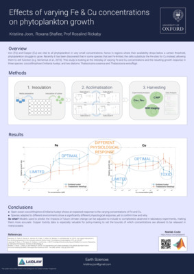 Kristiina Joon: Effects of varying Fe & Cu concentrations on phytoplankton growth