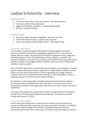 Laidlaw Scholarship overview