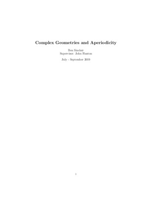 Complex Geometries and Aperiodicity (End of Year 1 Report)