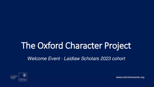 Global Induction Session Slides - The Oxford Character Project