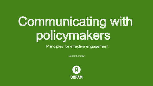 Communicating with Policymakers