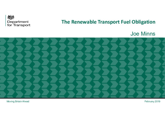EfW 2019: The Renewable Transport Fuel Obligation