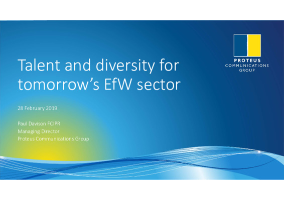 EfW 2019: Talent and diversity for tomorrow's EfW sector 2