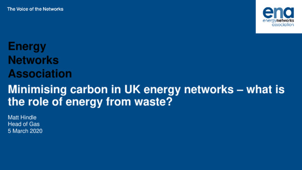 Keynote: Minimising carbon in UK energy networks – what's the role of energy from waste?