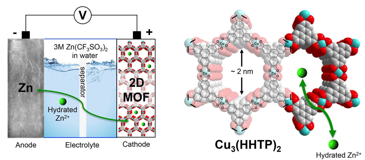 Conductive 2D metal-organic framework for high-performance cathodes in aqueous rechargeable zinc batteries
