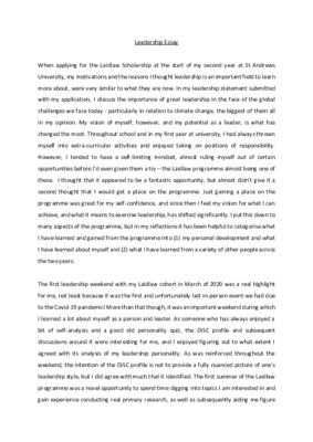 Leadership Essay 