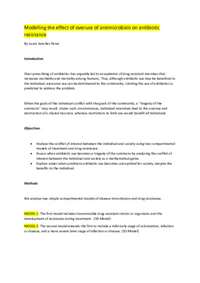 Modelling the effect of overuse of antimicrobials on antibiotic resistance