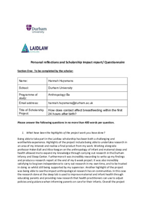 Scholarship Impact report