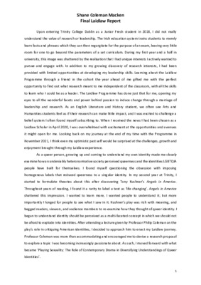 Final Reflective Report