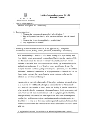 Research Proposal - AI and Tort Liability