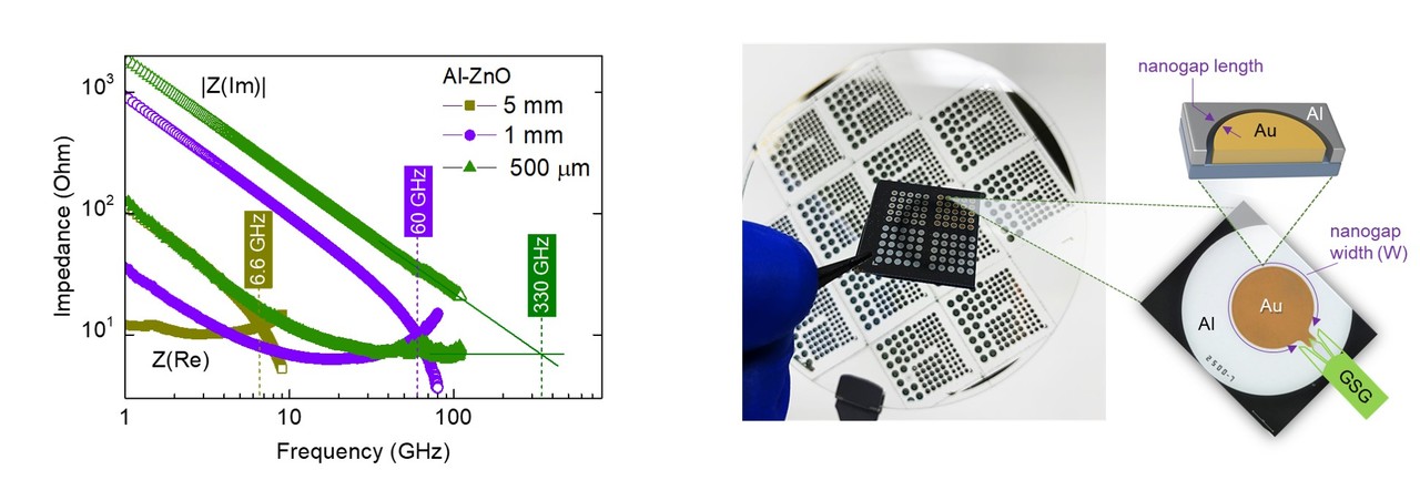 100 GHz zinc oxide Schottky diodes processed from solution on a wafer scale
