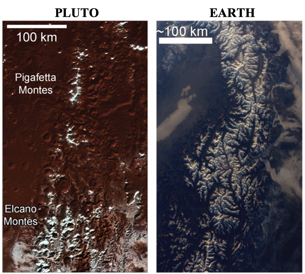 Mountains on Pluto Capped with Methane Ice