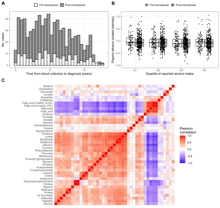 Investigation of circulating metabolites associated with breast cancer risk by untargeted metabolomics: a case-control study nested within the French E3N cohort