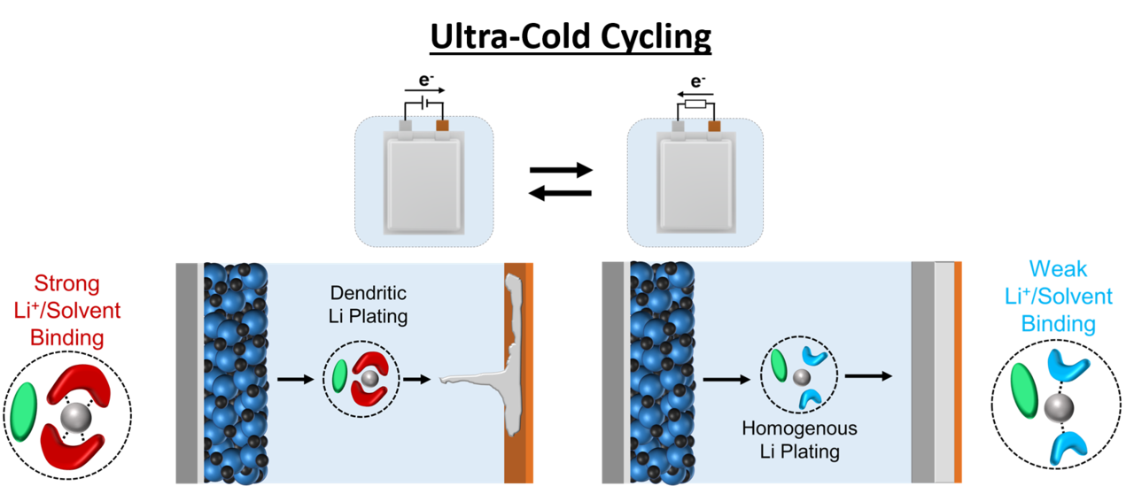 Tailoring electrolyte solvation for Li metal batteries cycled at ultra-low temperature