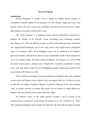 The Sachet Economy in Context: Protecting the Environment and Sociocultural Fabric of Life