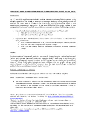 Research Proposal: A Computational Analysis of User Responses to the Banning of r/The_Donald