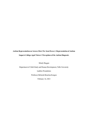 Autism Representation on Screen: How The Good Doctor’s Representation of Autism Impacts College-Aged Viewers’ Perceptions of the Autism Diagnosis