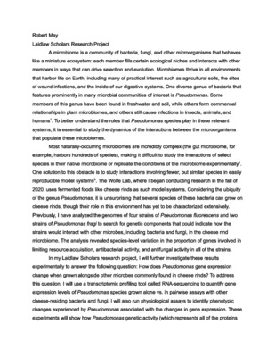 R. May Laidlaw Research Project