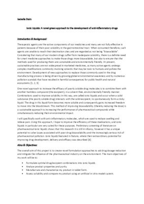 Preliminary Research Project Proposal