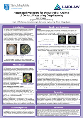Summer 1 Research Poster - "Automated Procedure for the Microbial Analysis of Contact Plates"