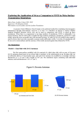 Research Paper: Exploring the Application of S4 in Meta-Surface Simulation