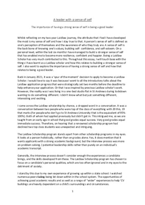  Laidlaw Leadership Essay