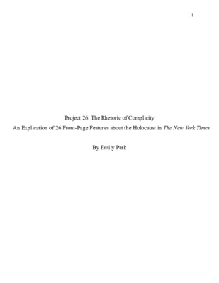 Project 26 – Rhetoric of Complicity in the New York Times