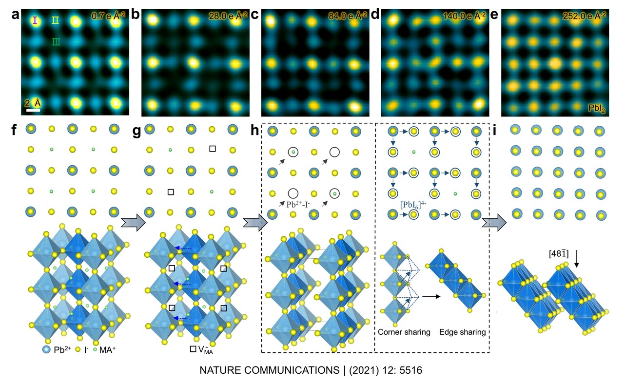 Atomic-scale Low dose imaging sheds lights on structure of CH3NH3PbI3 and its decomposition pathway 
