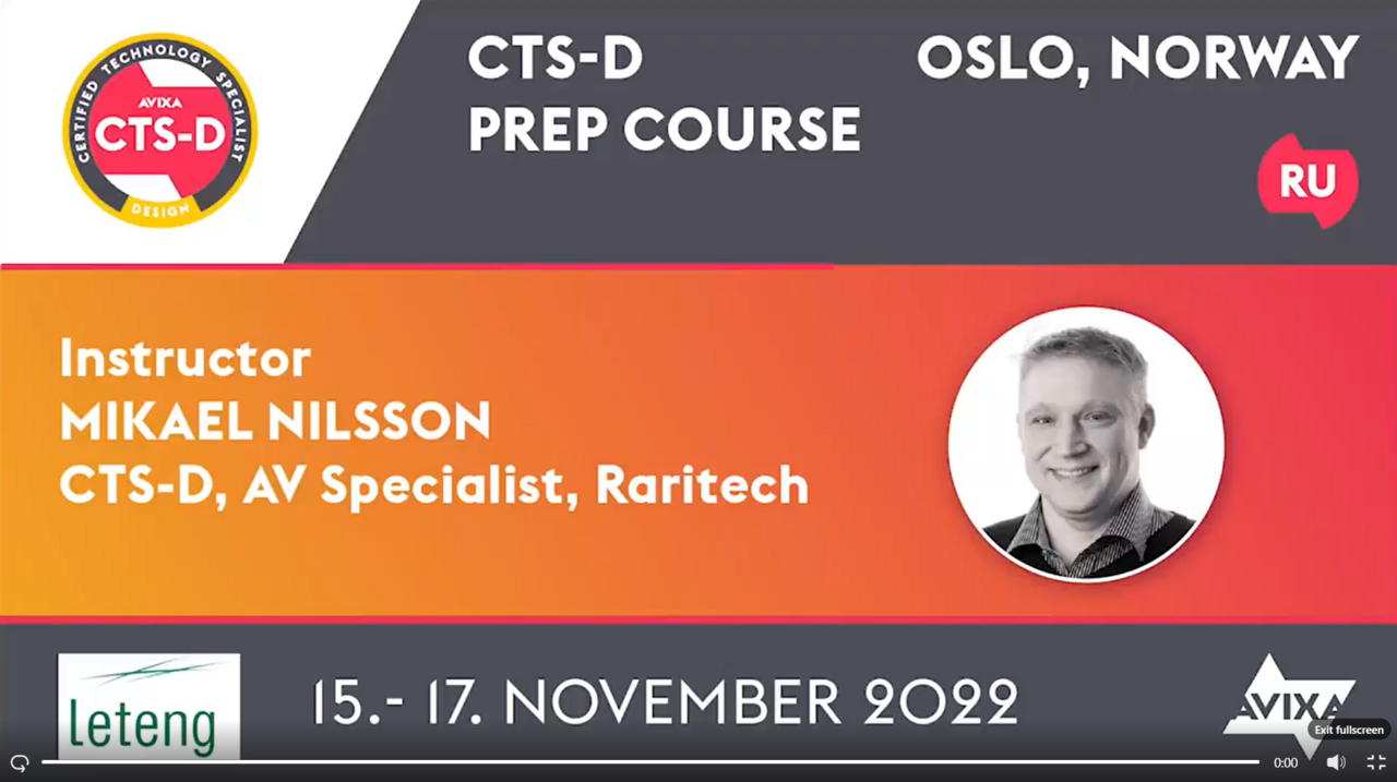 CTS-D Courses and Exams Offered in Norway!
