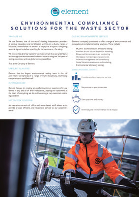 Element - Environmental Compliance Solutions Waste Sector
