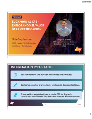 Webinar  El camino al CTS - Explorando el valor de la certificacion