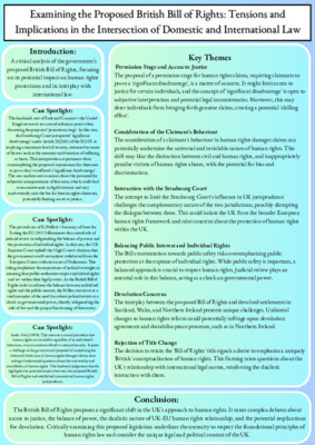 Poster – Examining the Proposed British Bill of Rights: Tensions and Implications in the Intersection of Domestic and International Law 